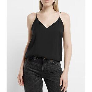 Express Women's Downtown Cami Size XS Black V-Neck Sleeveless Spaghetti NWT $44